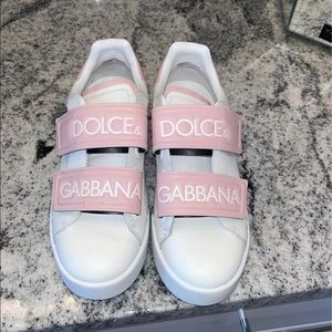 Dolce and Gabbana Double-Strap Logo Sneakers